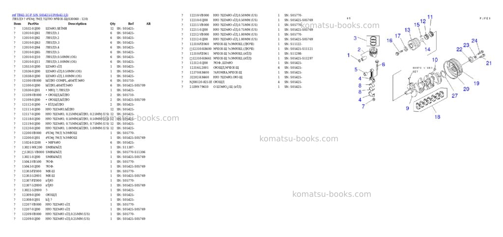 Komatsu tb42-1c-f s/n s05425-up Parts catalog cover Page 5