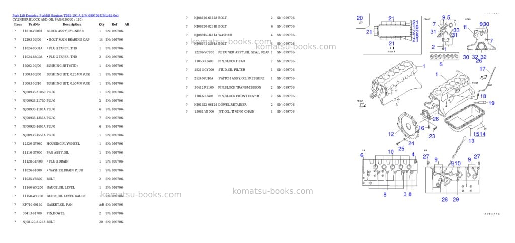 Komatsu TB45-191-A S/N 099706-UP Parts catalog cover Page 2