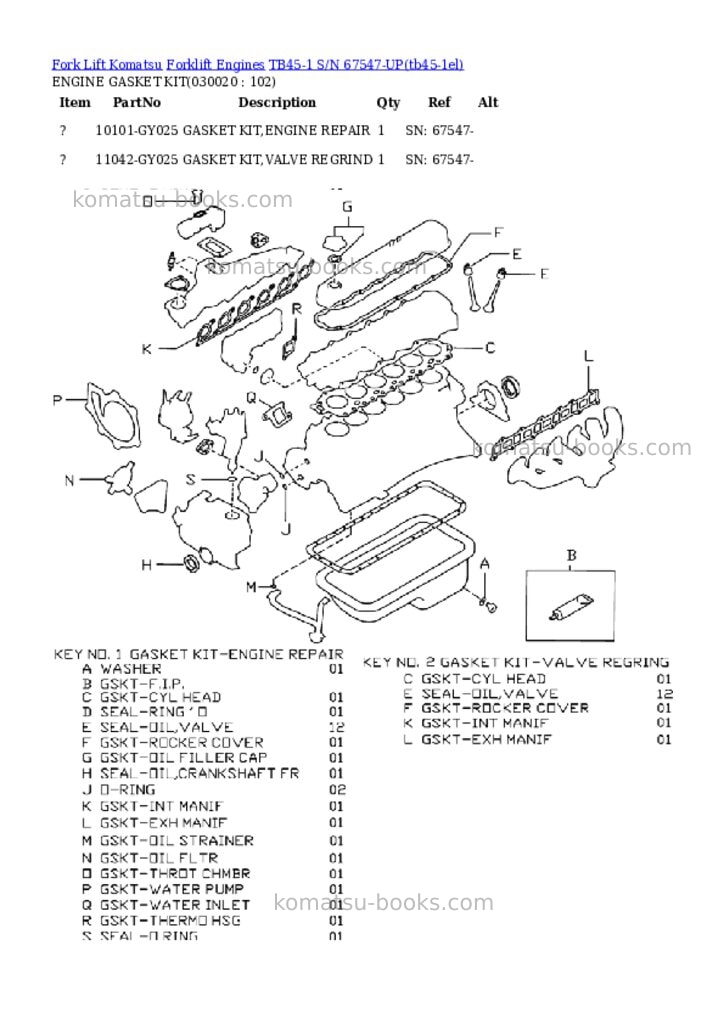 Komatsu tb45-1 s/n 67547-up Parts catalog cover Komatsu tb45-1 s/n 67547-up Parts catalog cover