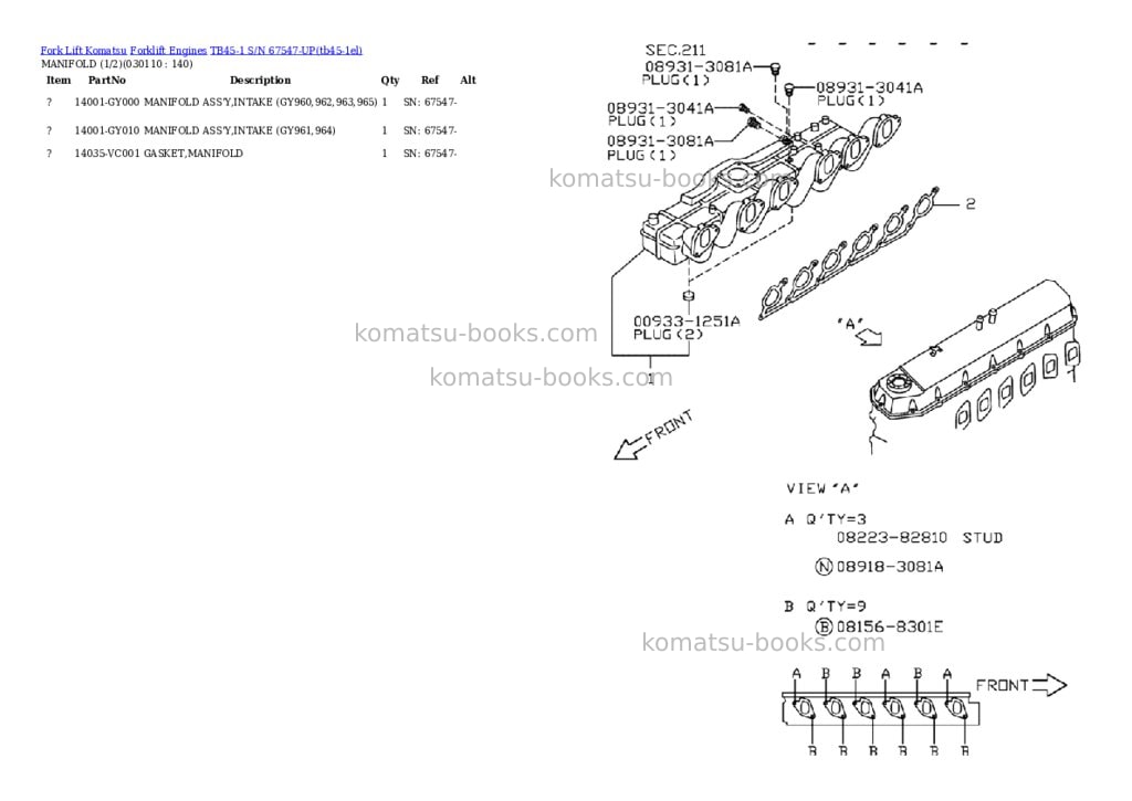 Komatsu tb45-1 s/n 67547-up Parts catalog cover Page 10 Komatsu tb45-1 s/n 67547-up Parts catalog cover Page 10