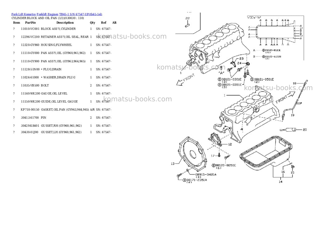 Komatsu tb45-1 s/n 67547-up Parts catalog cover Page 2 Komatsu tb45-1 s/n 67547-up Parts catalog cover Page 2
