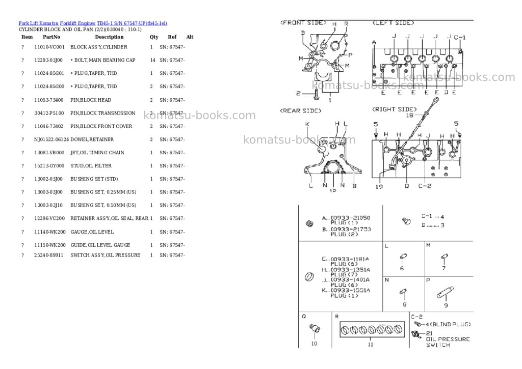 Komatsu tb45-1 s/n 67547-up Parts catalog cover Page 3 Komatsu tb45-1 s/n 67547-up Parts catalog cover Page 3