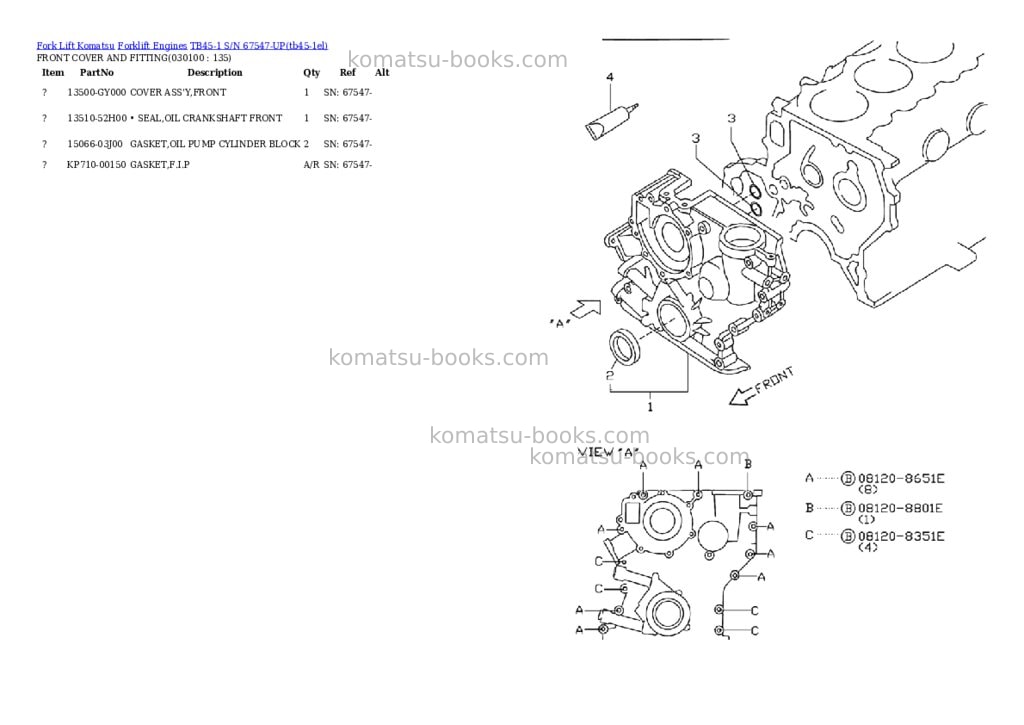 Komatsu tb45-1 s/n 67547-up Parts catalog cover Page 9 Komatsu tb45-1 s/n 67547-up Parts catalog cover Page 9