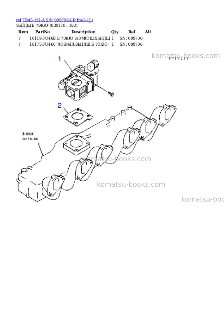 Komatsu tb45-191-a s/n 099706-up Parts catalog cover Page 10