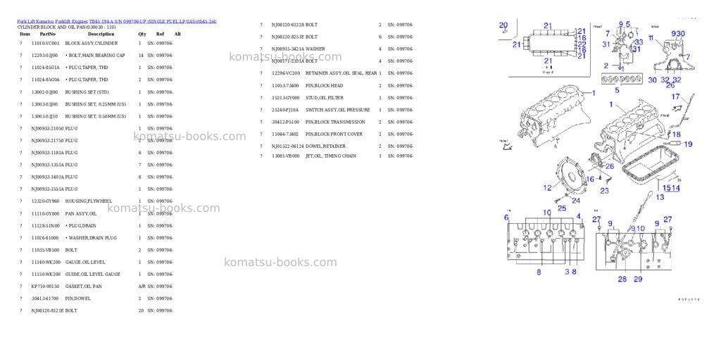 Komatsu tb45-194-a s/n 099706-up （lpgｾﾝﾖｳ） Parts catalog cover Page 2