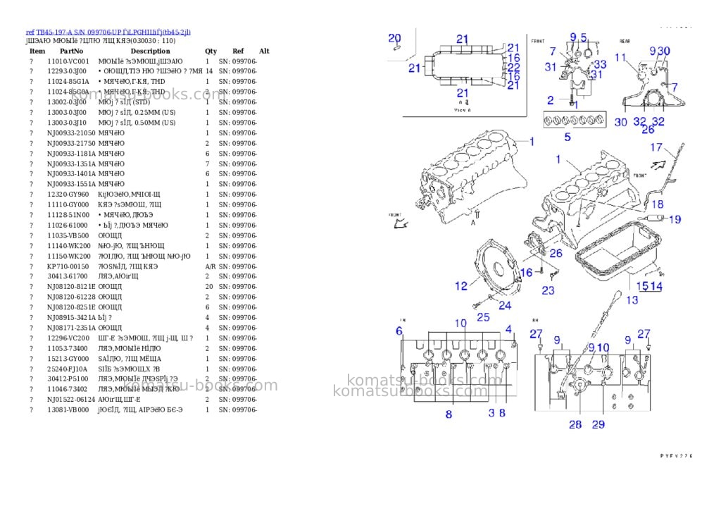 Komatsu TB45-197-A S/N 099706-UP ЃiLPGНІЦіЃj Parts catalog cover Page 2