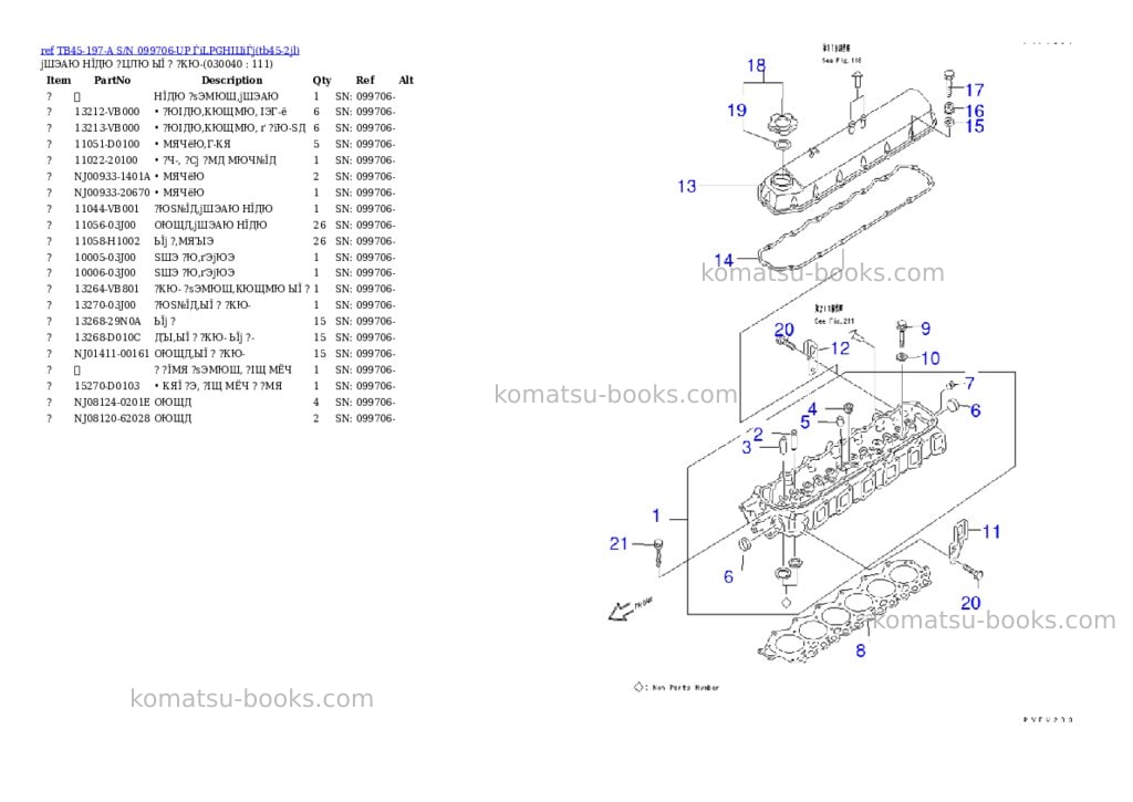 Komatsu TB45-197-A S/N 099706-UP ЃiLPGНІЦіЃj Parts catalog cover Page 3