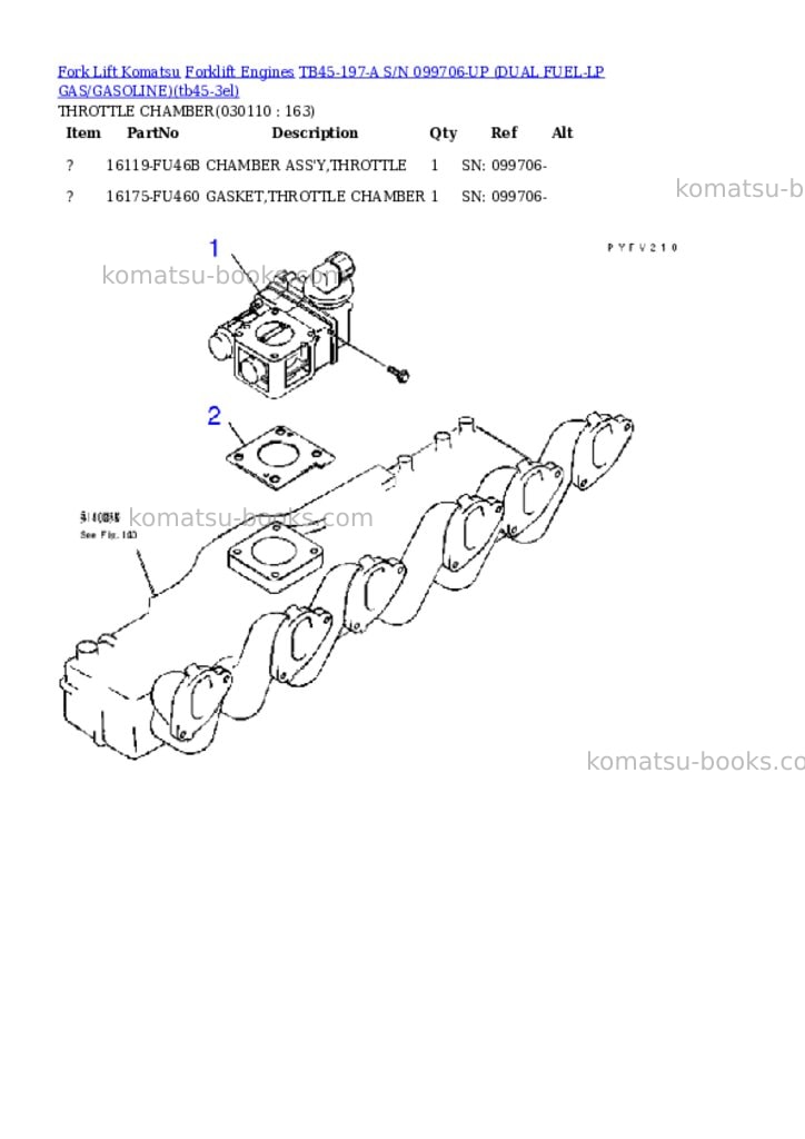 Komatsu tb45-197-a s/n 099706-up （lpgﾍｲﾖｳ） Parts catalog cover Page 10