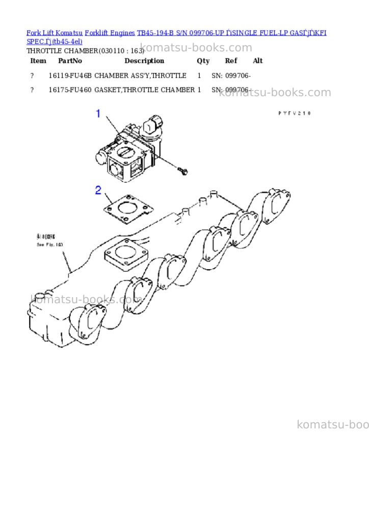 Komatsu tb45-194-b s/n 099706-up （single fuel-lp gas）（kfi spec.） Parts catalog cover Page 10