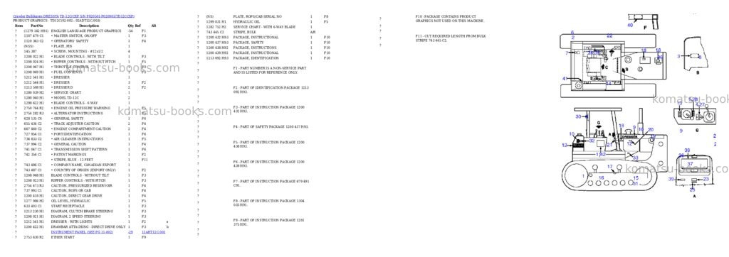 Komatsu td-12c/cxp s/n p020501-p020901 Parts catalog cover