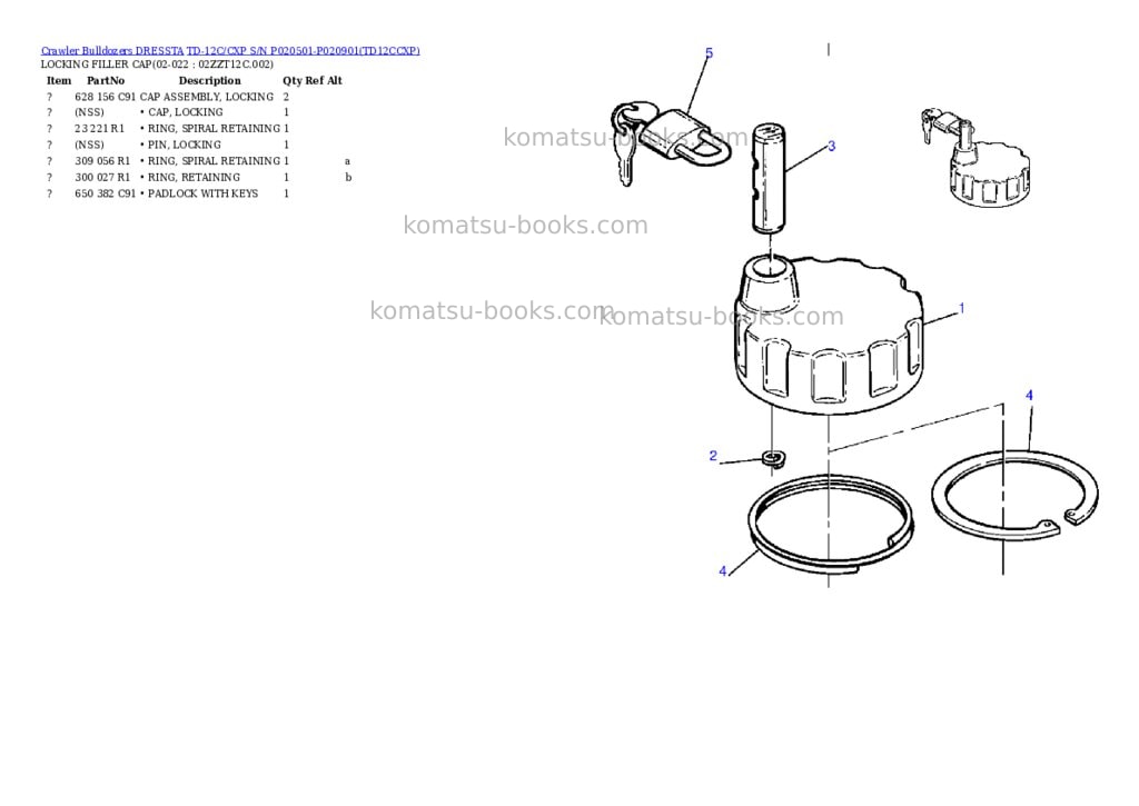 Komatsu td-12c/cxp s/n p020501-p020901 Parts catalog cover Page 10