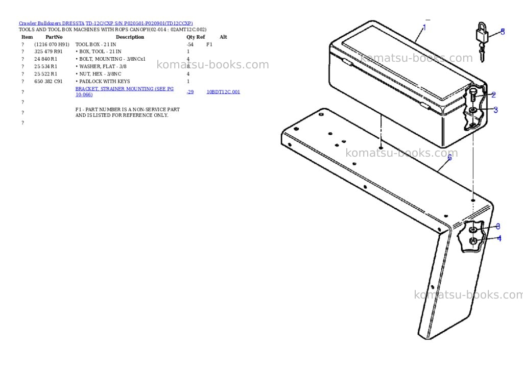 Komatsu td-12c/cxp s/n p020501-p020901 Parts catalog cover Page 6