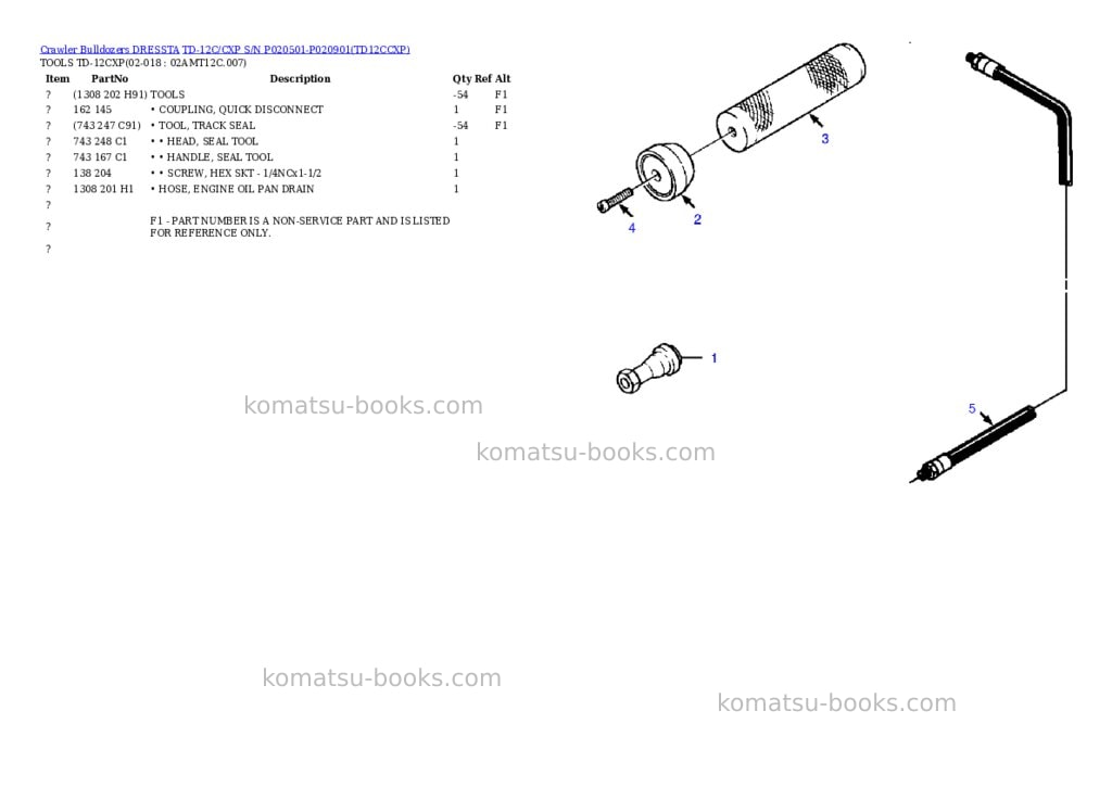 Komatsu td-12c/cxp s/n p020501-p020901 Parts catalog cover Page 8