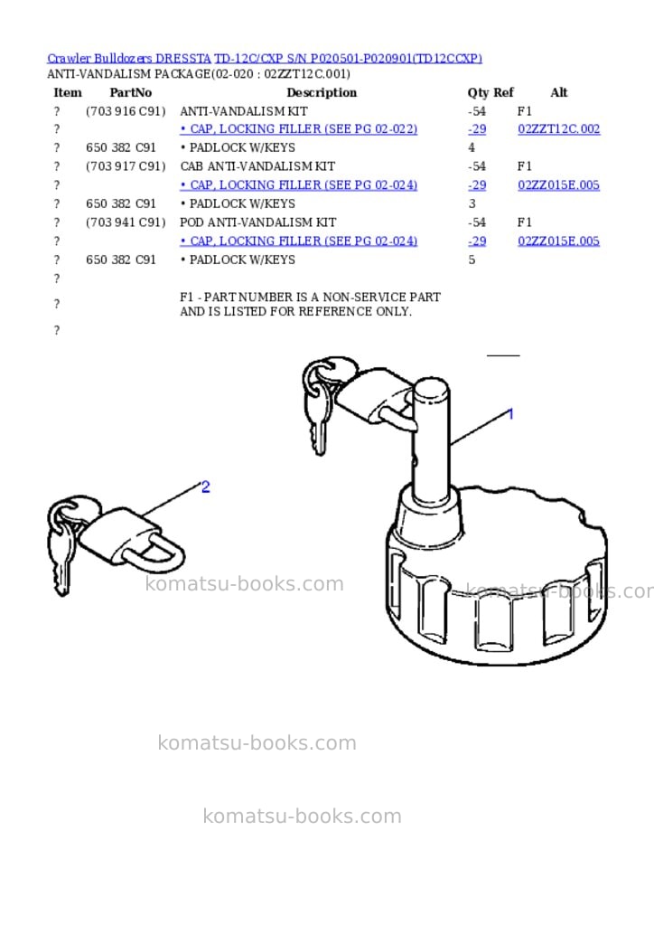 Komatsu td-12c/cxp s/n p020501-p020901 Parts catalog cover Page 9