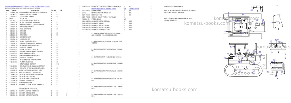 Komatsu td-12c/cxp s/n p020902-up Parts catalog cover