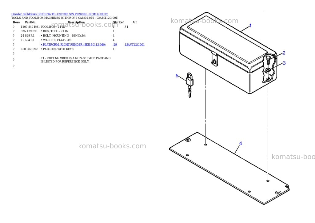 Komatsu td-12c/cxp s/n p020902-up Parts catalog cover Page 7