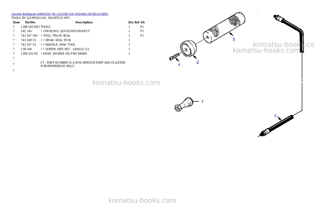 Komatsu td-12c/cxp s/n p020902-up Parts catalog cover Page 8