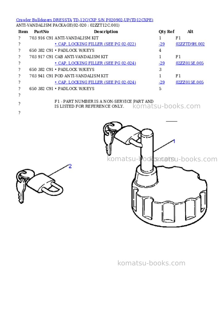 Komatsu td-12c/cxp s/n p020902-up Parts catalog cover Page 9