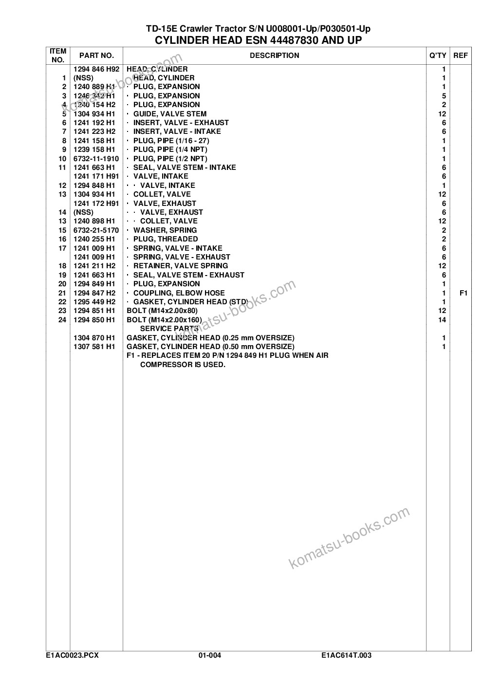 Komatsu td-15e s/n u008001-up/p030501-up Parts catalog cover Page 7