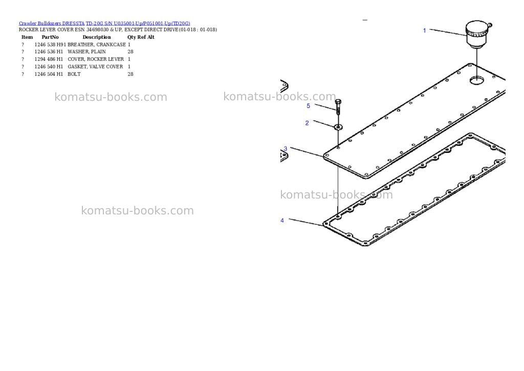 Komatsu td-20g s/n u035001-up/p051001-up Parts catalog cover Page 7 Komatsu td-20g s/n u035001-up/p051001-up Parts catalog cover Page 7