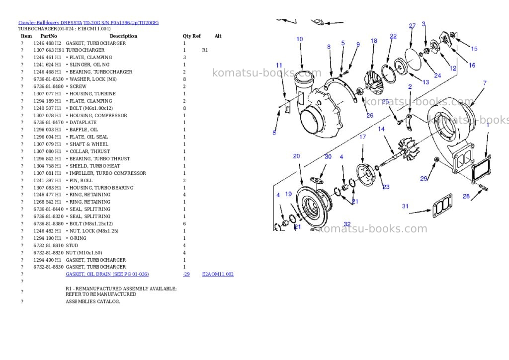 Komatsu td-20g s/n p051396-up Parts catalog cover Page 10