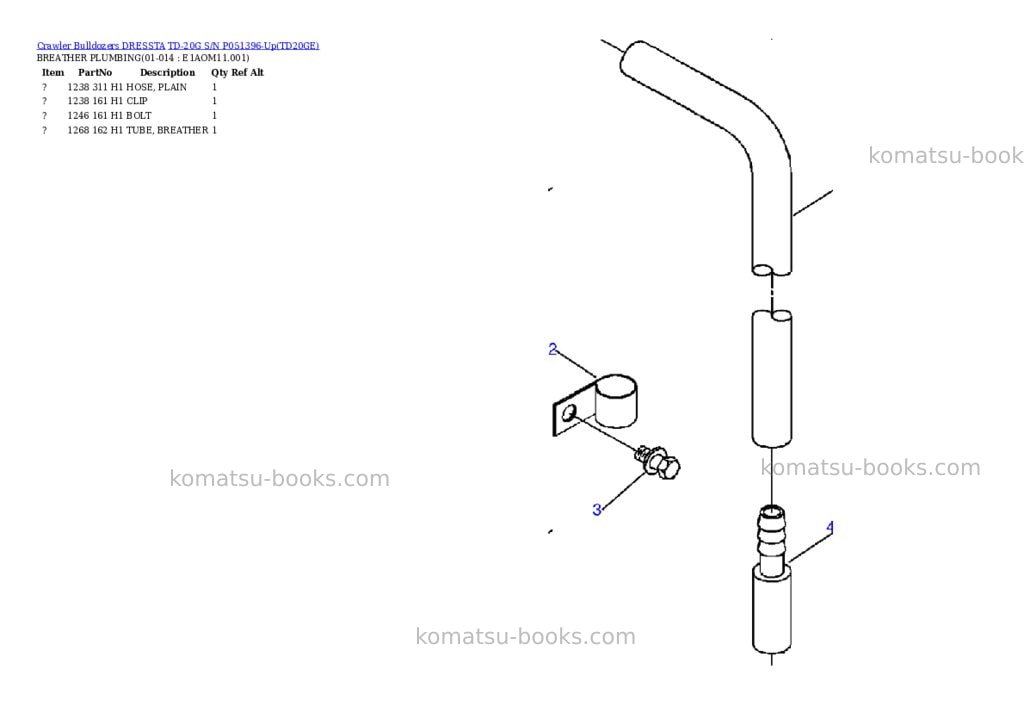 Komatsu td-20g s/n p051396-up Parts catalog cover Page 5