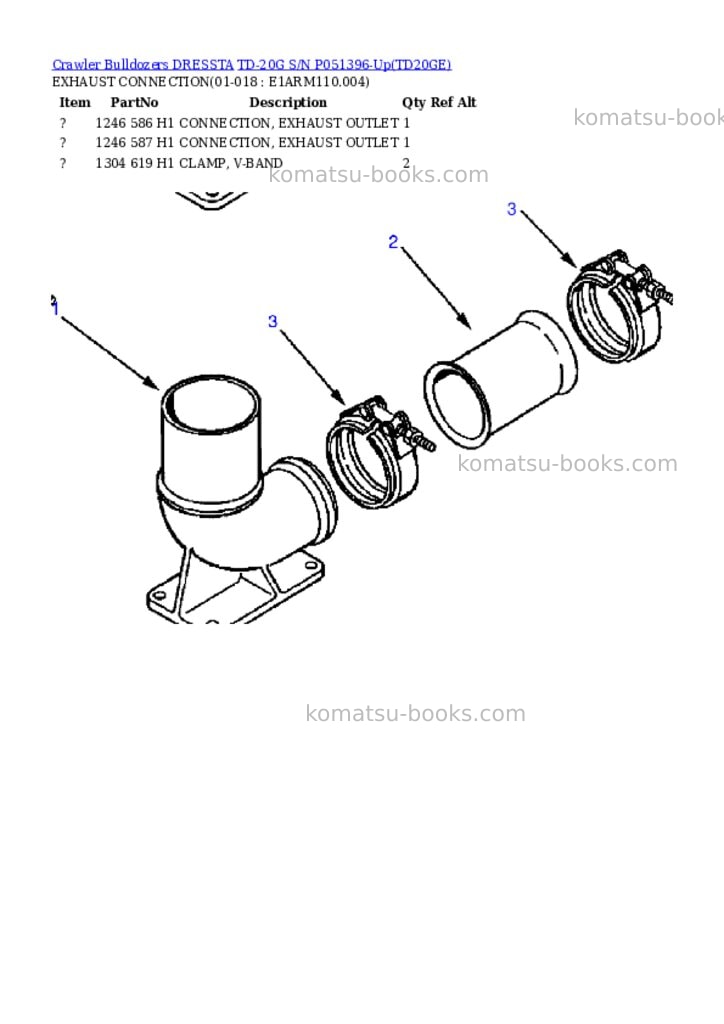 Komatsu td-20g s/n p051396-up Parts catalog cover Page 7