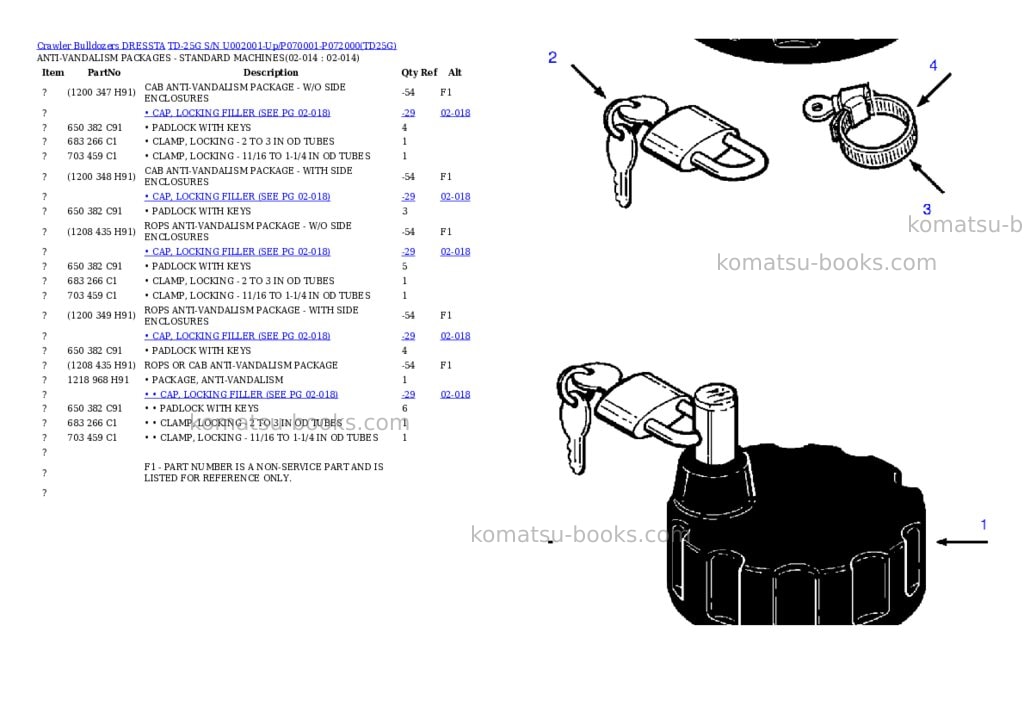 Komatsu td-25g s/n u002001-up/p070001-p072000 Parts catalog cover Page 4