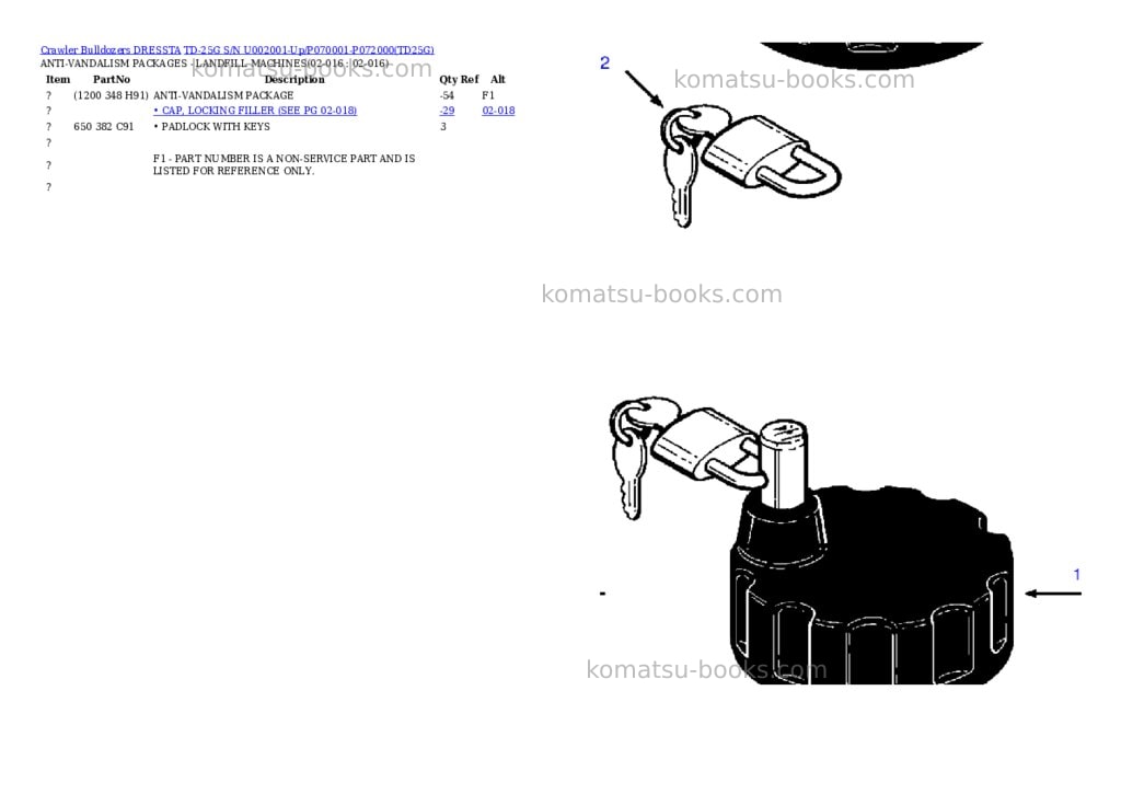 Komatsu td-25g s/n u002001-up/p070001-p072000 Parts catalog cover Page 5