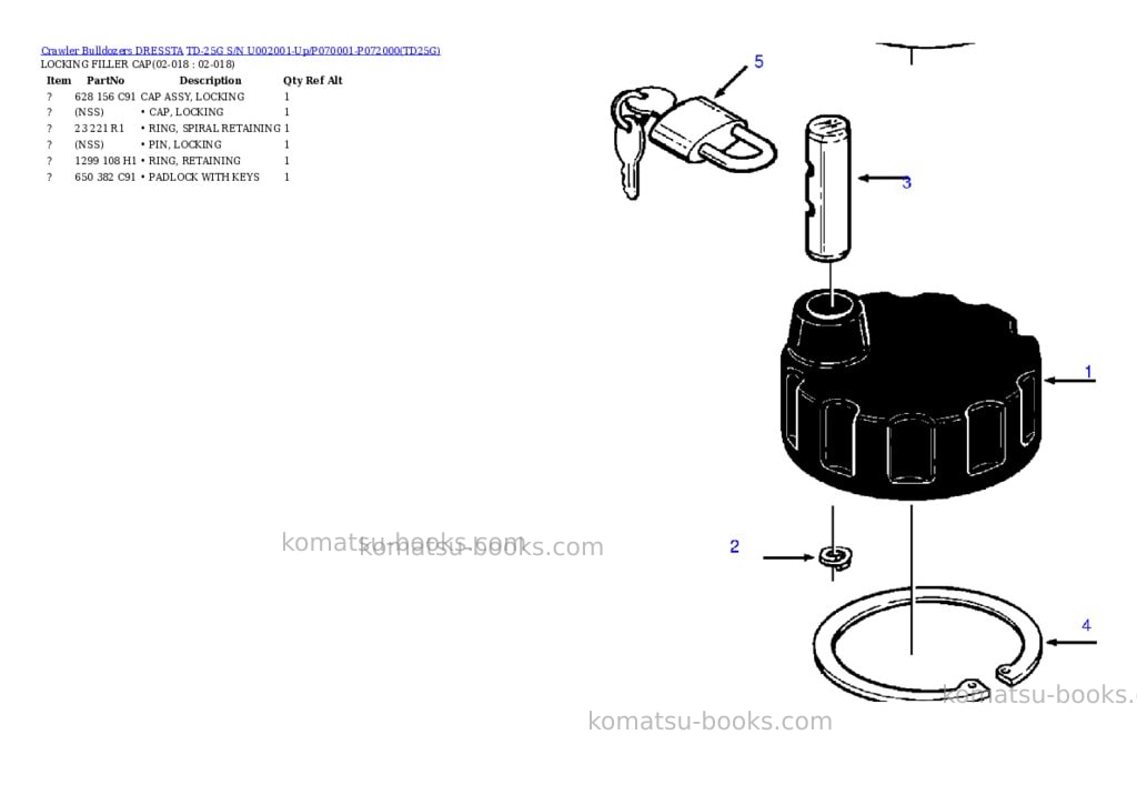 Komatsu td-25g s/n u002001-up/p070001-p072000 Parts catalog cover Page 6