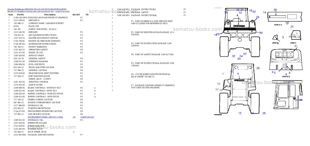 Komatsu td-25g s/n p072038-up Parts catalog cover Komatsu td-25g s/n p072038-up Parts catalog cover