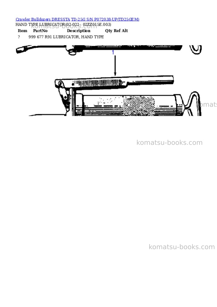 Komatsu td-25g s/n p072038-up Parts catalog cover Page 10 Komatsu td-25g s/n p072038-up Parts catalog cover Page 10