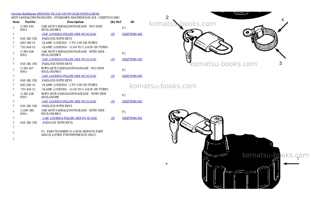 Komatsu td-25g s/n p072038-up Parts catalog cover Page 6 Komatsu td-25g s/n p072038-up Parts catalog cover Page 6