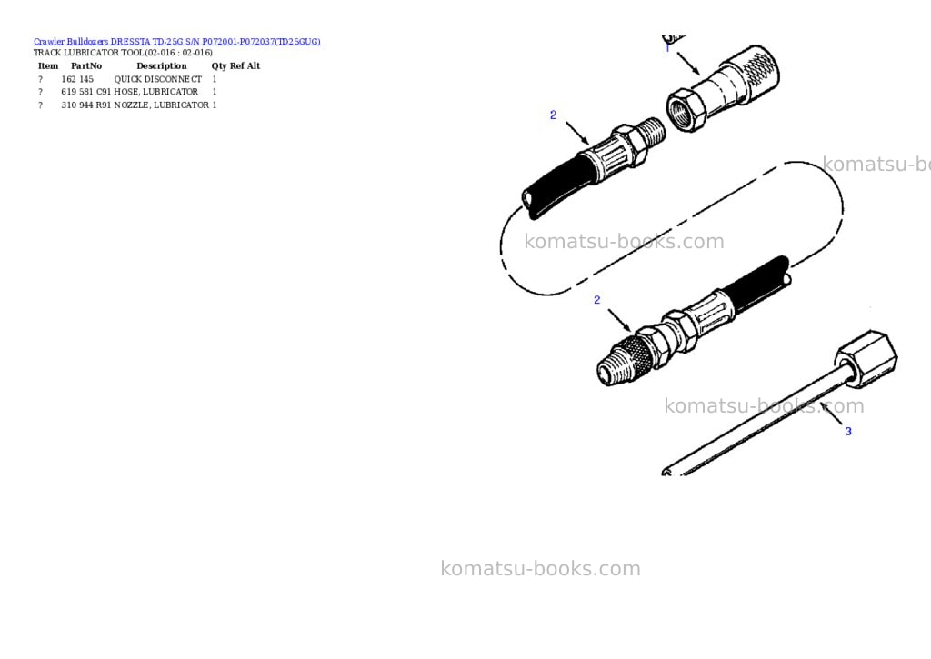 Komatsu td-25g s/n p072001-p072037 Parts catalog cover Page 6