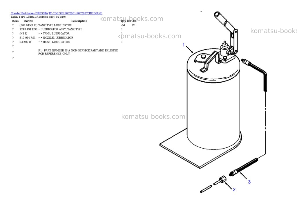 Komatsu td-25g s/n p072001-p072037 Parts catalog cover Page 8