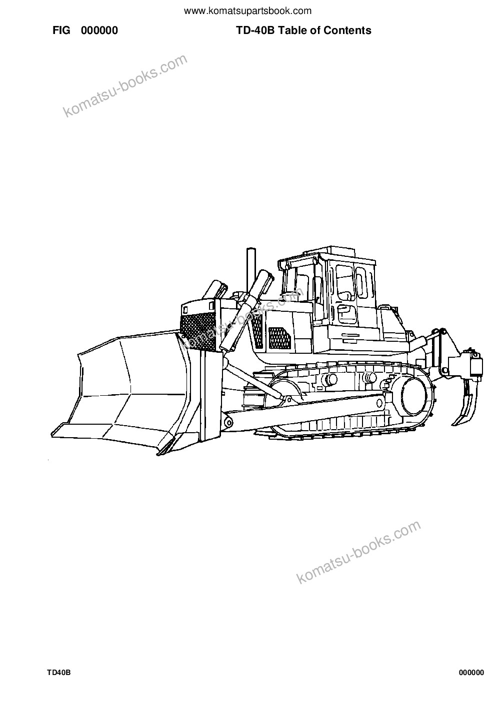 Komatsu td-40b s/n u002001-up/p000701-up Parts catalog cover