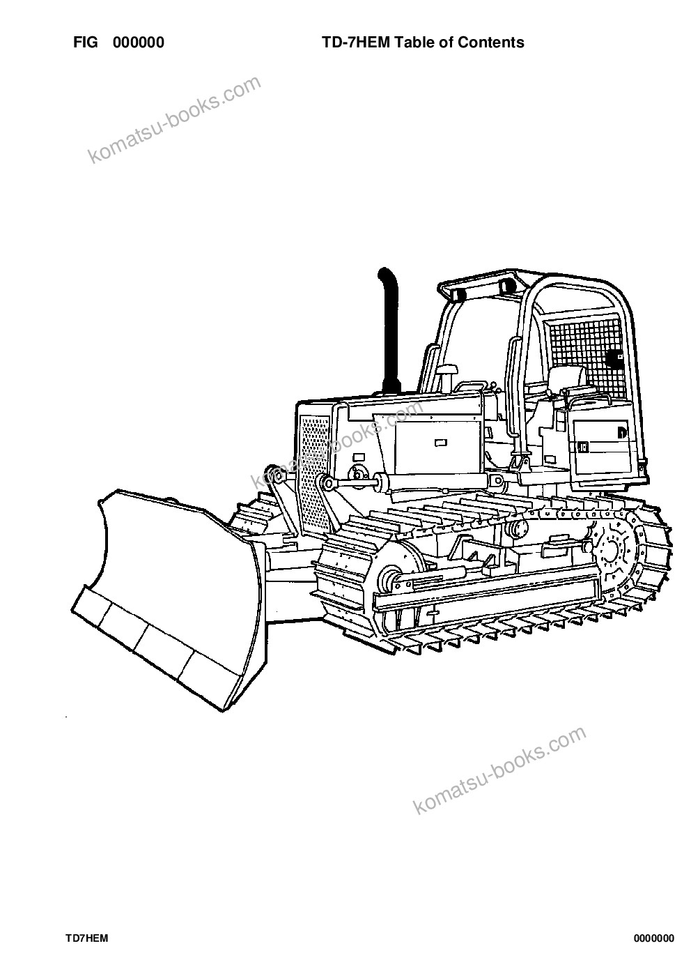 Komatsu td-7h s/n p026055-p026160 Parts catalog cover