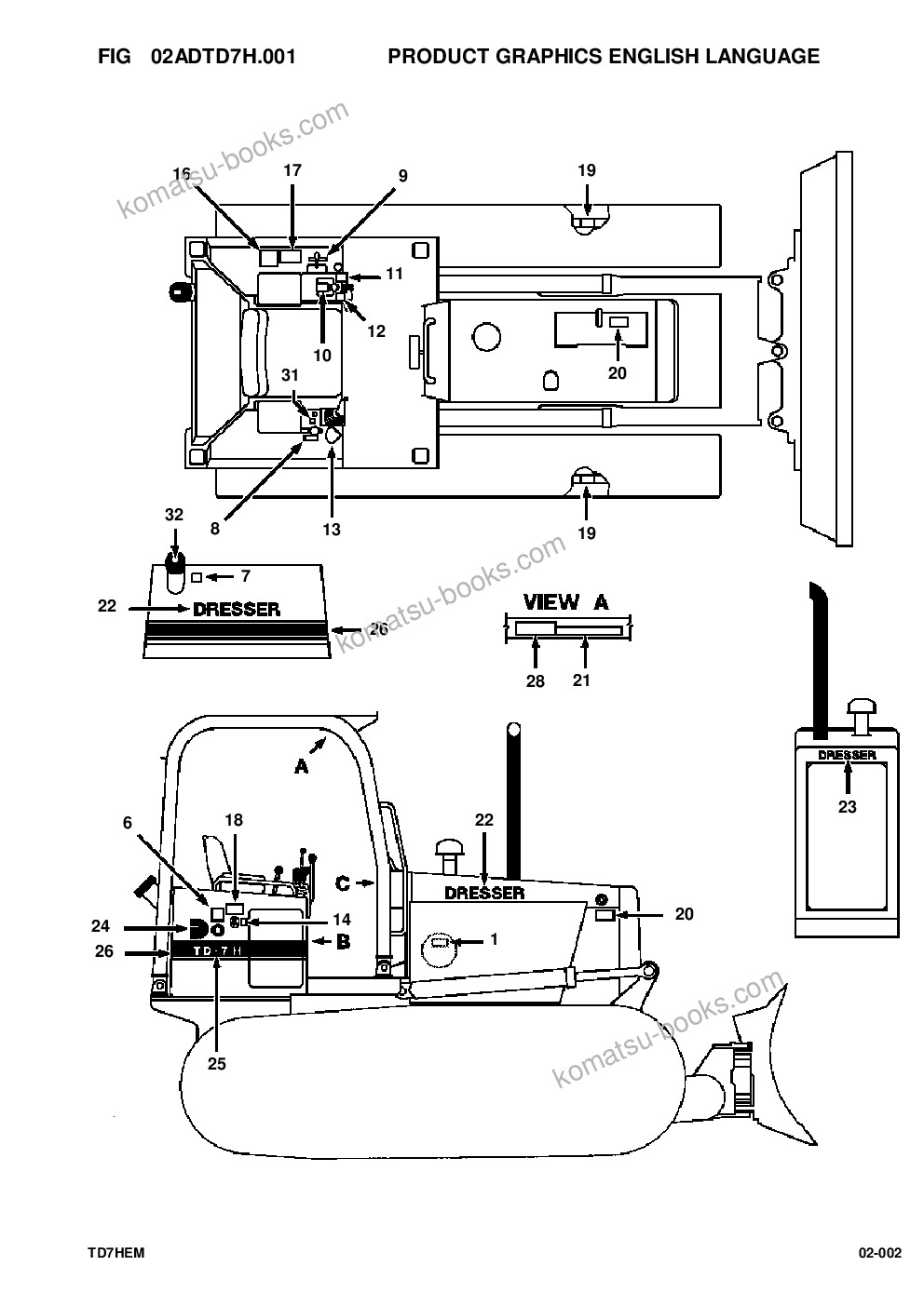 Komatsu td-7h s/n p026055-p026160 Parts catalog cover Page 4