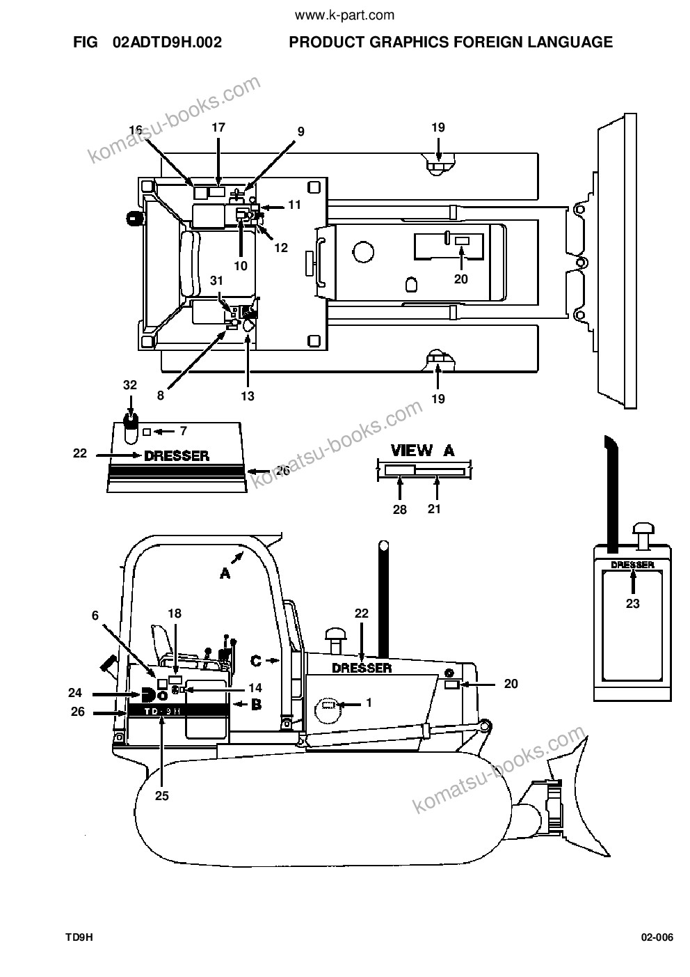 Komatsu td-9h s/n p045501-p046274 Parts catalog cover Page 7