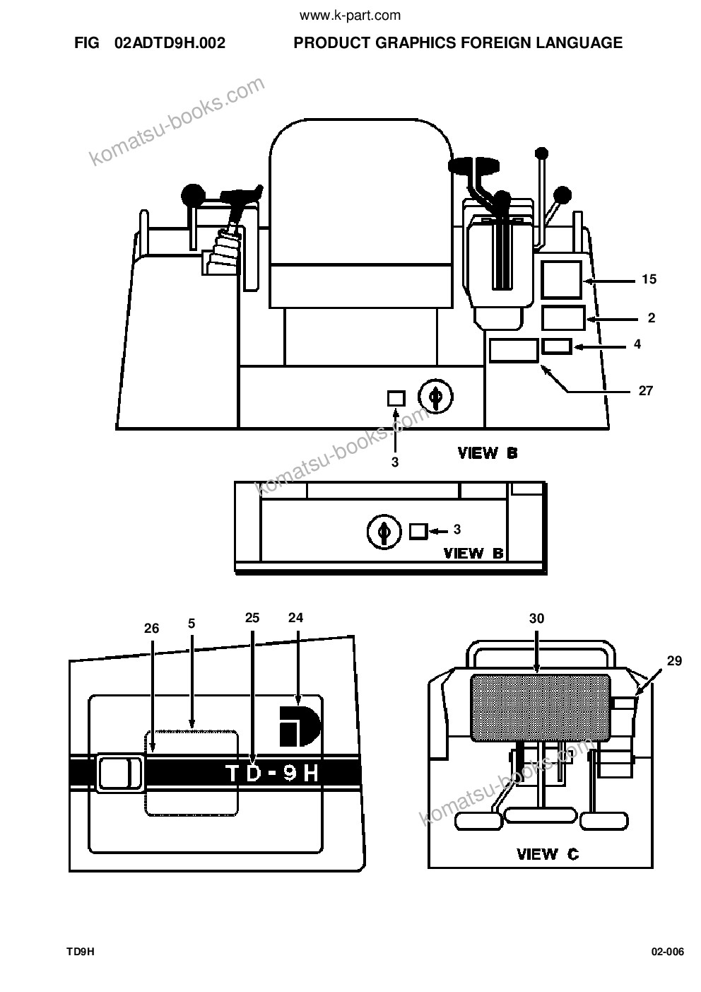Komatsu td-9h s/n p045501-p046274 Parts catalog cover Page 8