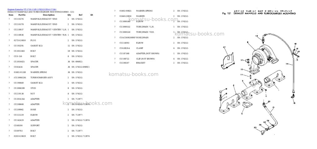 Komatsu VT-1710-1 S/N 576252-UP Parts catalog cover Page 5