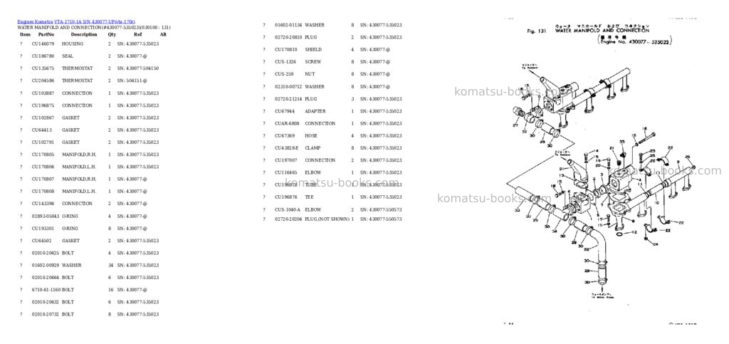 Komatsu vta-1710-1a s/n 430077-up Parts catalog cover Page 9