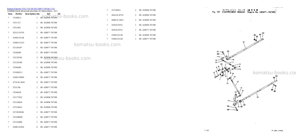Komatsu vta-1710-1b s/n 430077-up Parts catalog cover Page 4