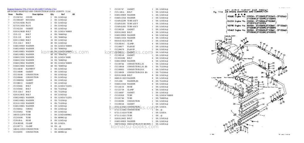 Komatsu VTA-1710-1A S/N 430077-UP Parts catalog cover Page 6