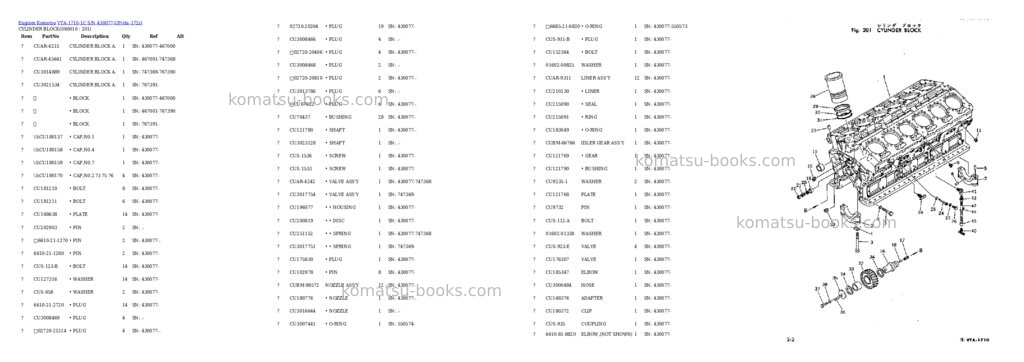 Komatsu vta-1710-1c s/n 430077-up Parts catalog cover Page 10