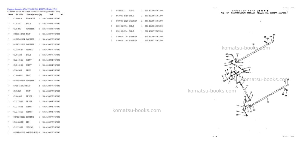 Komatsu vta-1710-1c s/n 430077-up Parts catalog cover Page 3