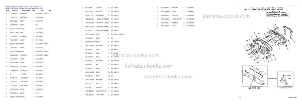 Komatsu VTA-1710-1D S/N 430077-UP Parts catalog cover Page 10