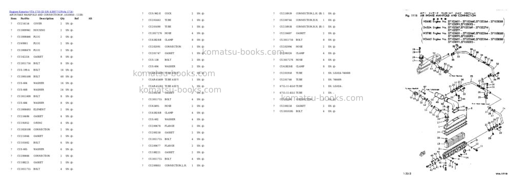 Komatsu VTA-1710-1D S/N 430077-UP Parts catalog cover Page 4