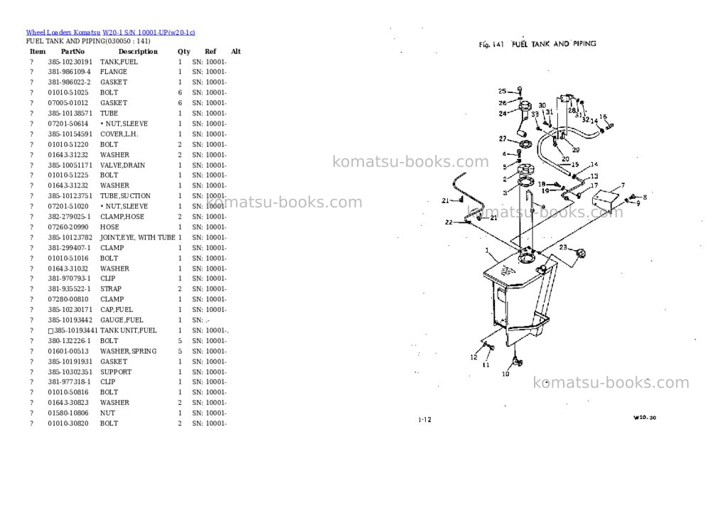 Komatsu w20-1 s/n 10001-up Parts catalog cover Page 4 Komatsu w20-1 s/n 10001-up Parts catalog cover Page 4