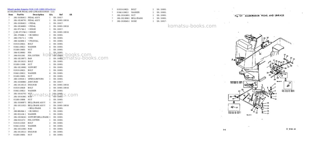Komatsu w30-1 s/n 10001-up Parts catalog cover Page 2